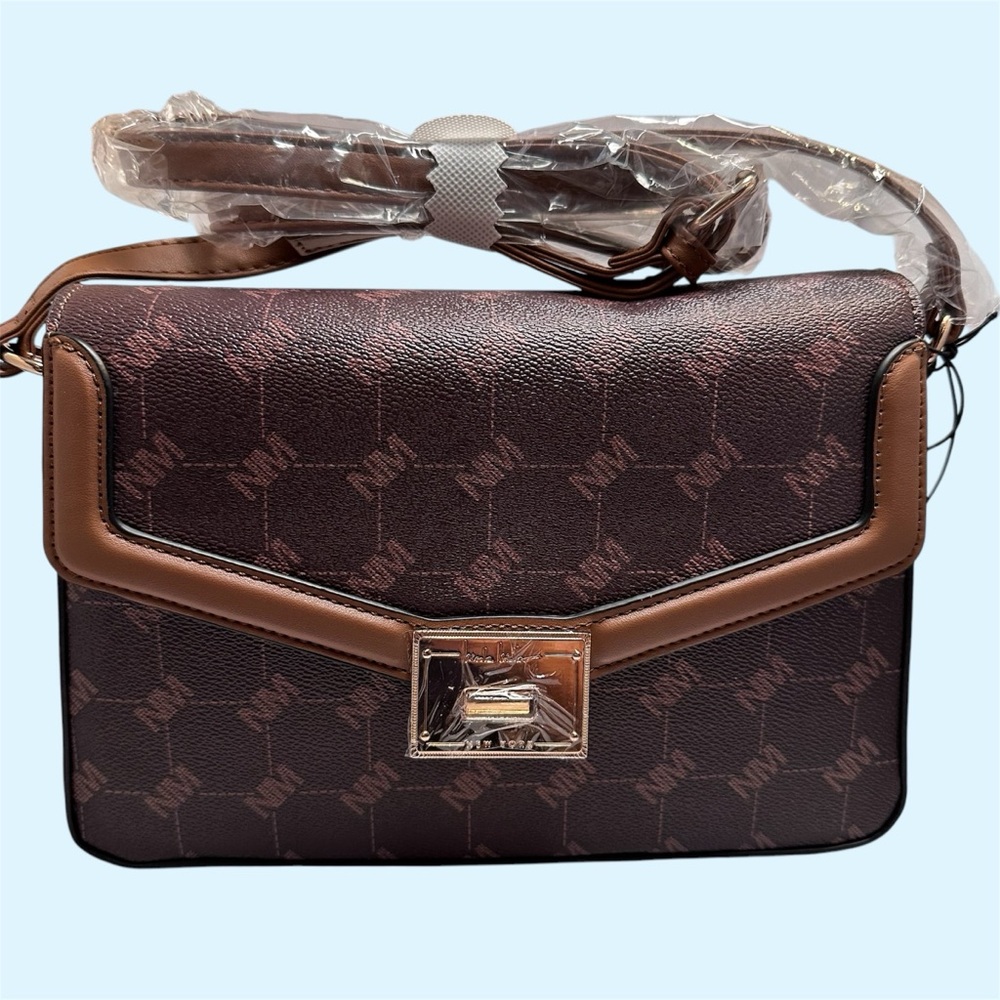 Nicole Miller | Brown Mix Logo Print Handbag | NWT | $60 MSRP